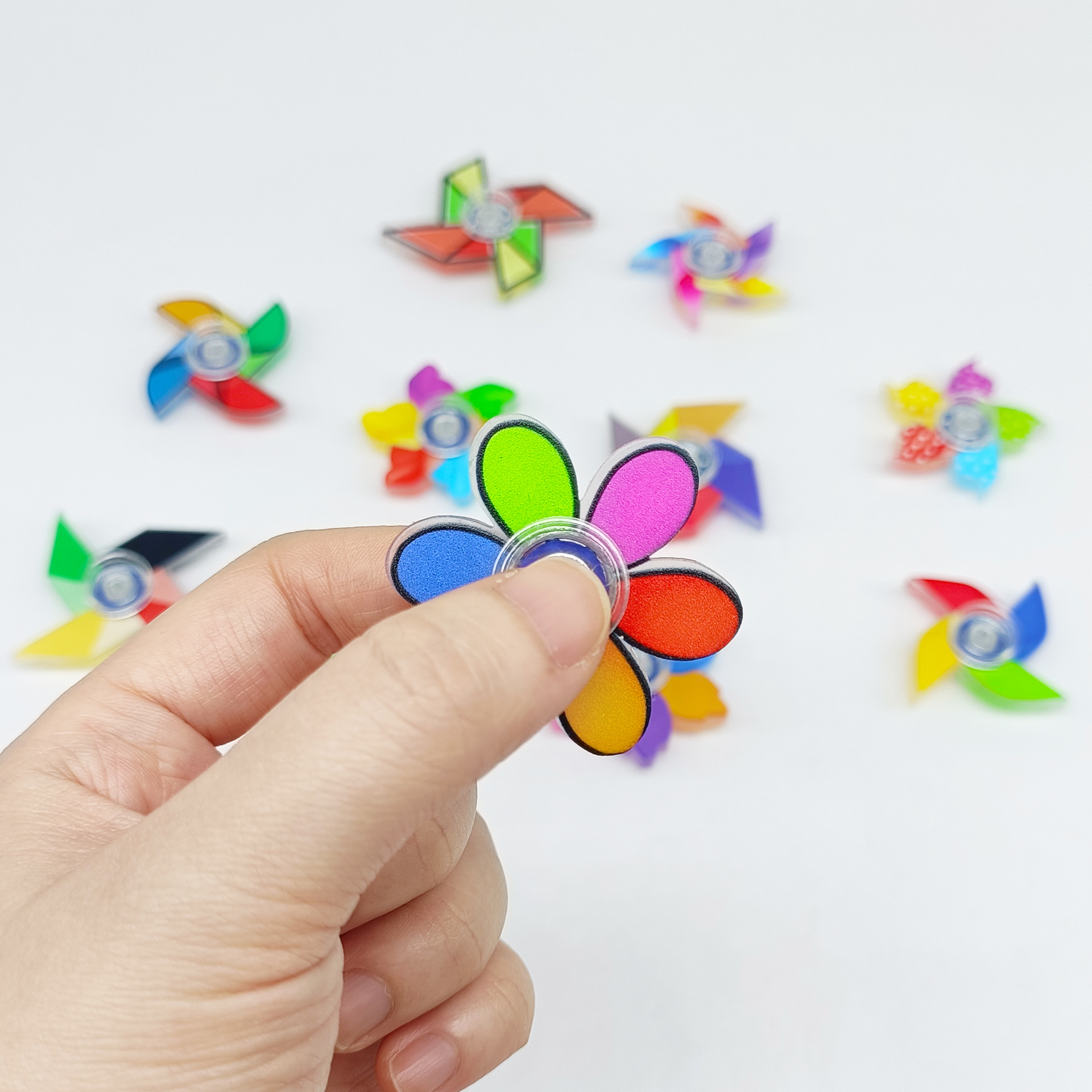 Top Kids Xmas Toys - 10Pcs Funny Colorful Windmill Finger Top