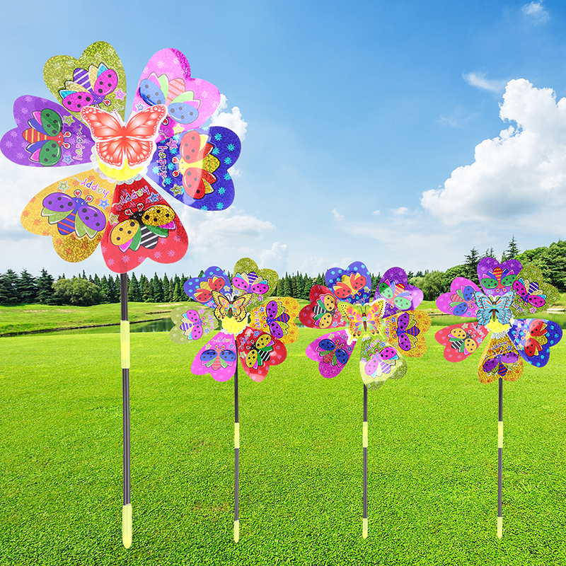 Kids Yard Toys - 1Pc Colorful Sequin Windmill Cartoon Animal