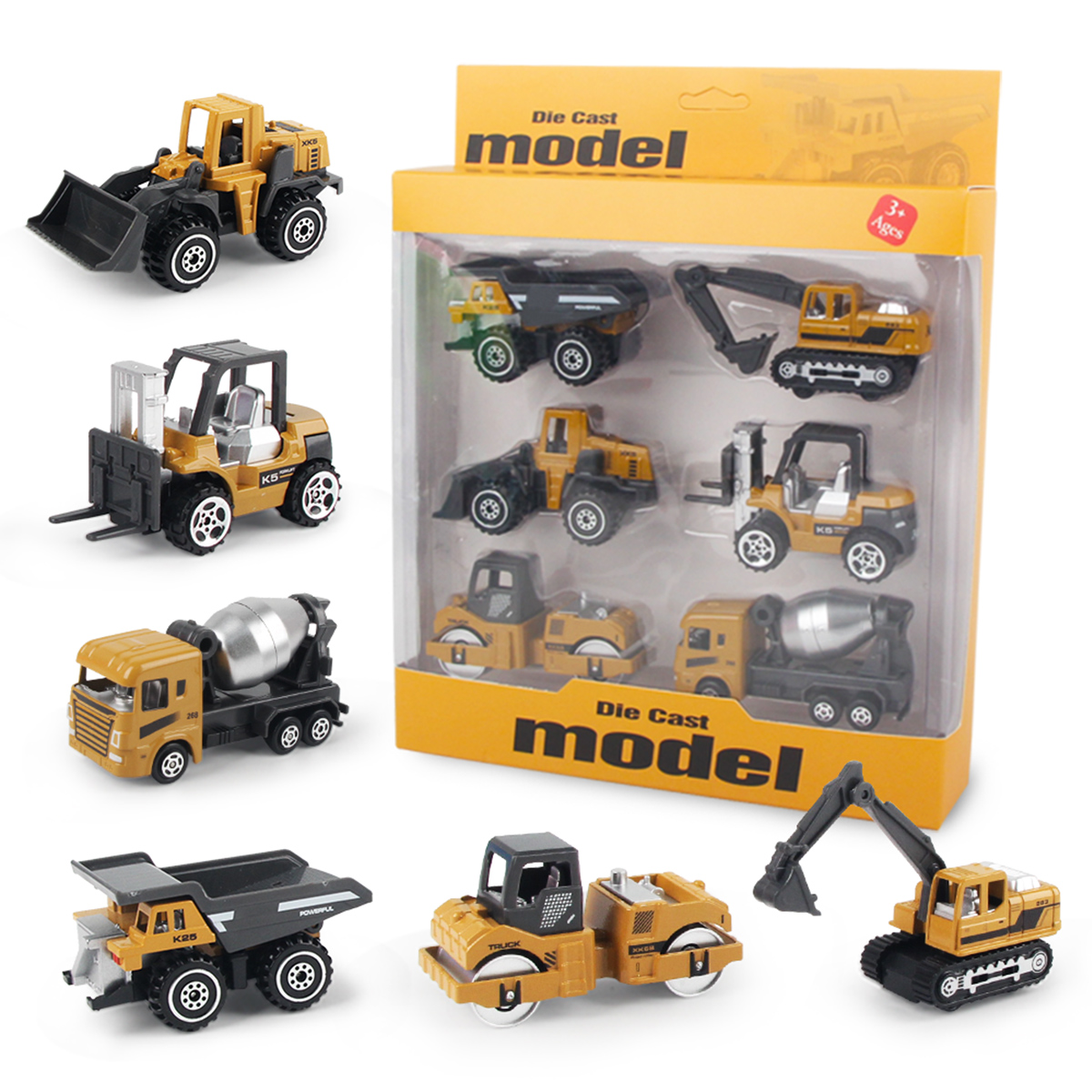 Kids Toys Jcb - 6pcs/set Alloy Engineering Truck Loader Tractor