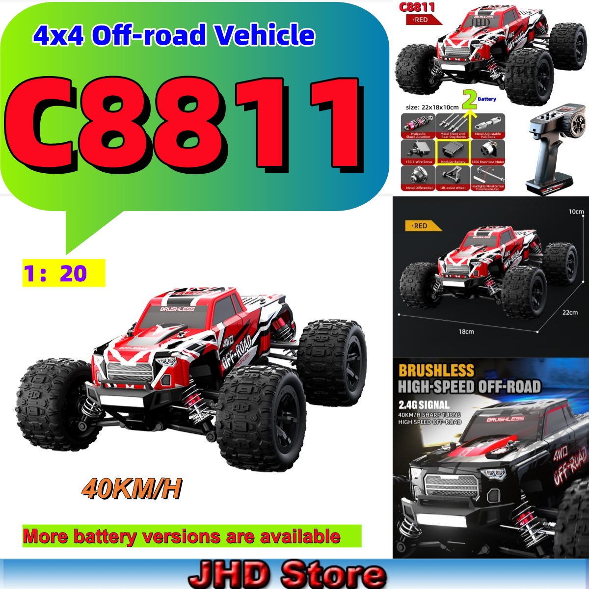 Kids Toys Under $20 - JHD C8811 40KM/H High Speed RC
