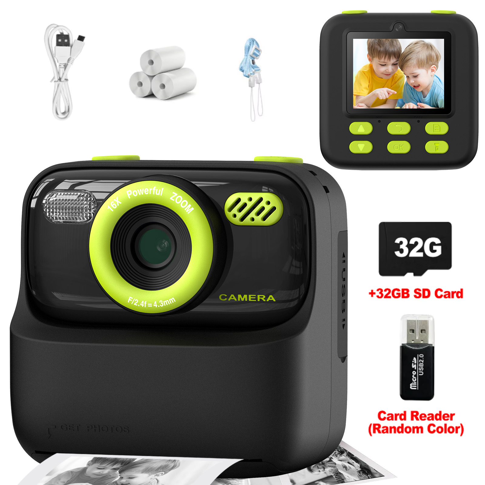 Kids Toys Videos - Kids Instant Print Camera 32GB 1080P