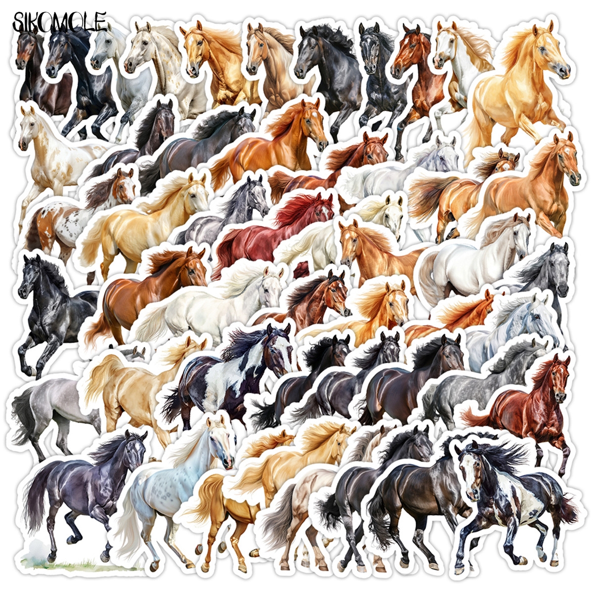 10/30/50PCS Watercolor Horse C - Kids Toys Horse บทวิจารณ์และราคา
