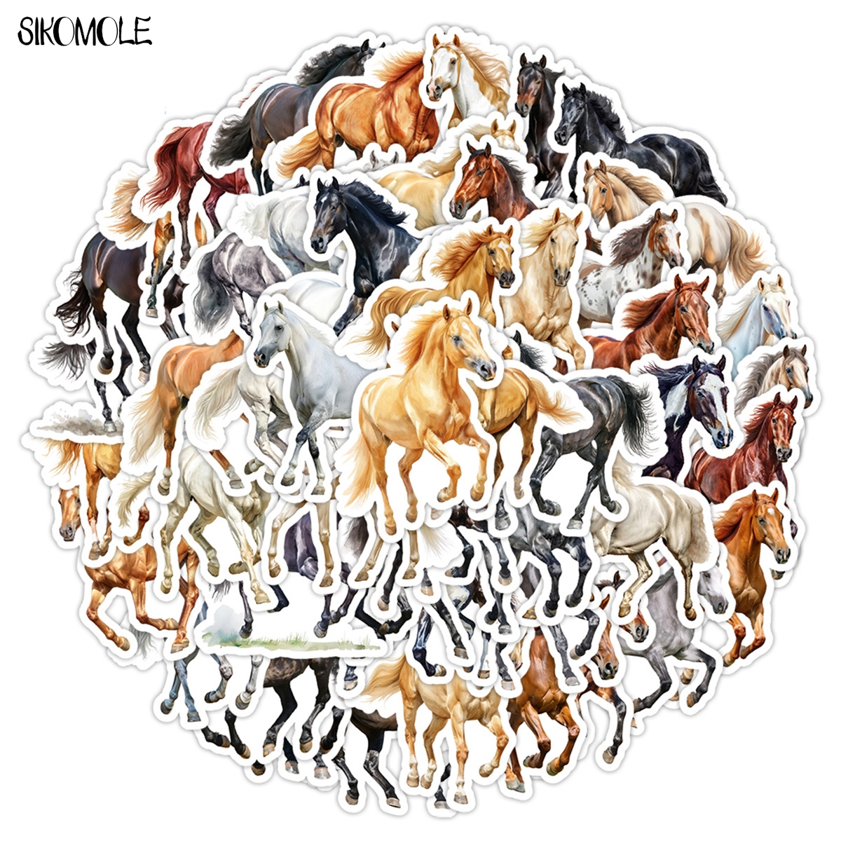 10/30/50PCS Watercolor Horse C - Kids Toys Horse บทวิจารณ์และราคา