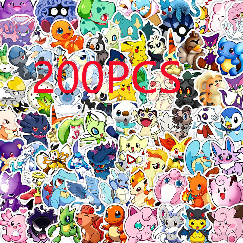 100/200pcs Pokemon Anime Stick - Kids Toys Laptop บทวิจารณ์และราคา
