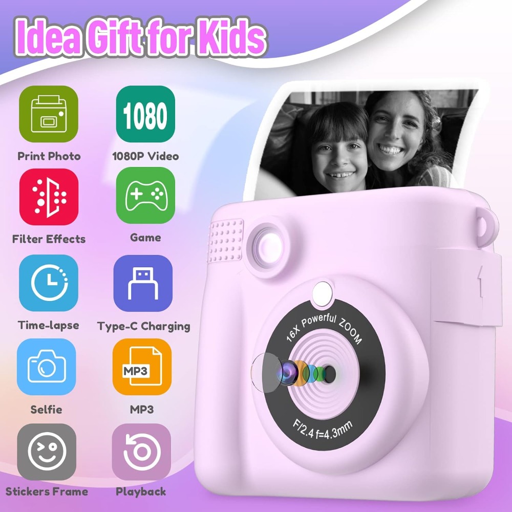 Instant Print Camera for Kids, - Kids Toys Videos บทวิจารณ์และราคา