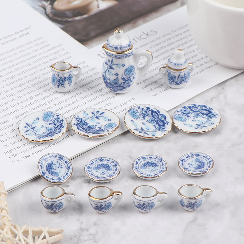 15Pcs 1:12 Miniature Porcelain - Kids Toys Kitchen Set บทวิจารณ์และราคา