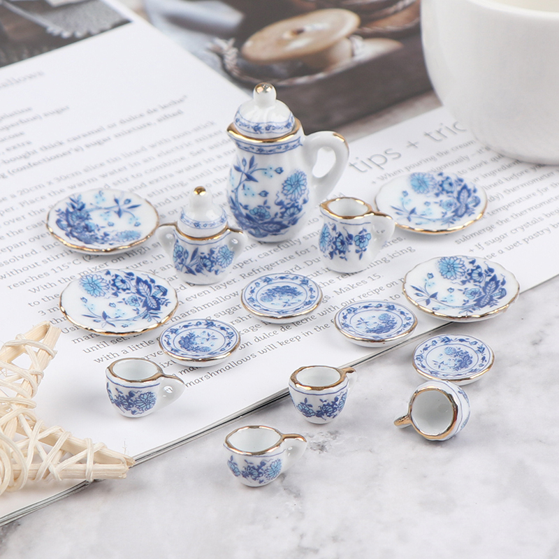 15Pcs 1:12 Miniature Porcelain - Kids Toys Kitchen Set บทวิจารณ์และราคา