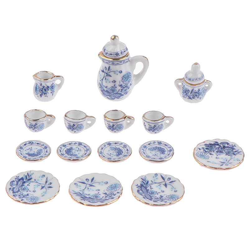 15Pcs 1:12 Miniature Porcelain - Kids Toys Kitchen Set บทวิจารณ์และราคา