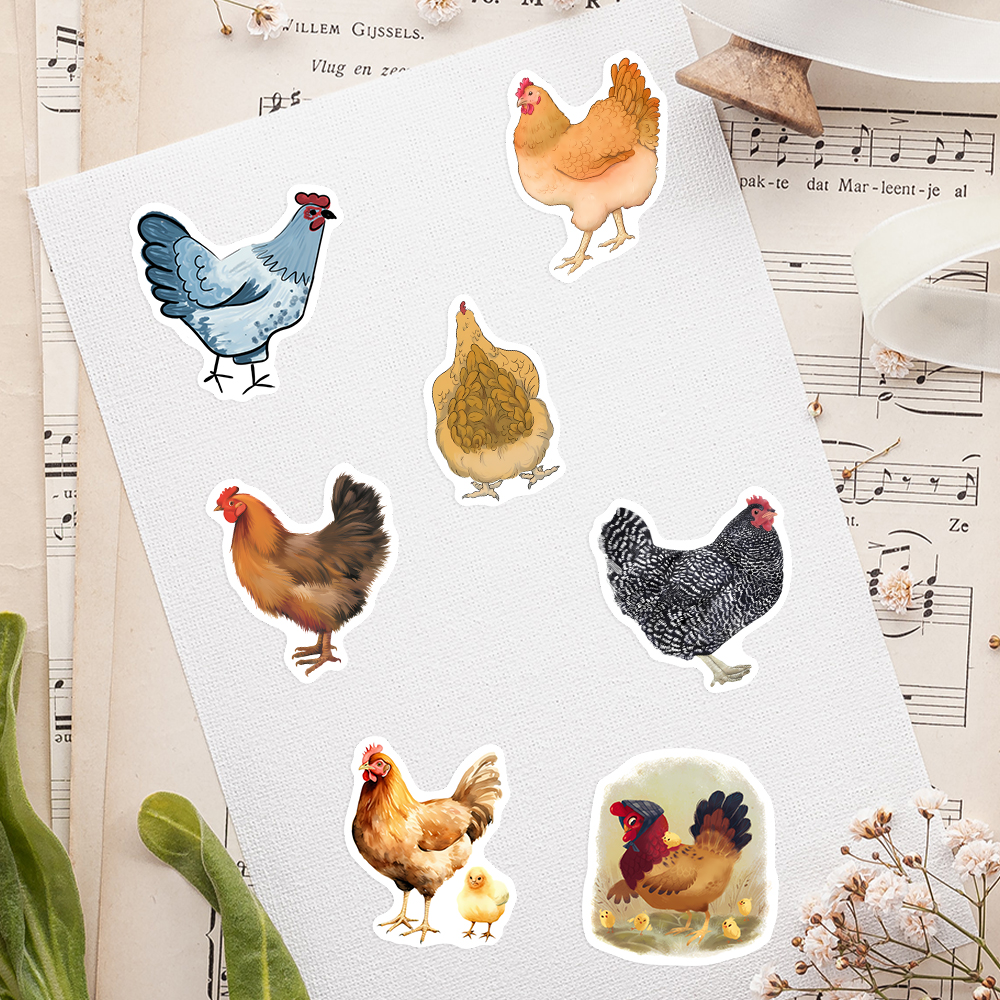 Cute Cartoon Chicken Stickers  - Kids Toys Laptop บทวิจารณ์และราคา