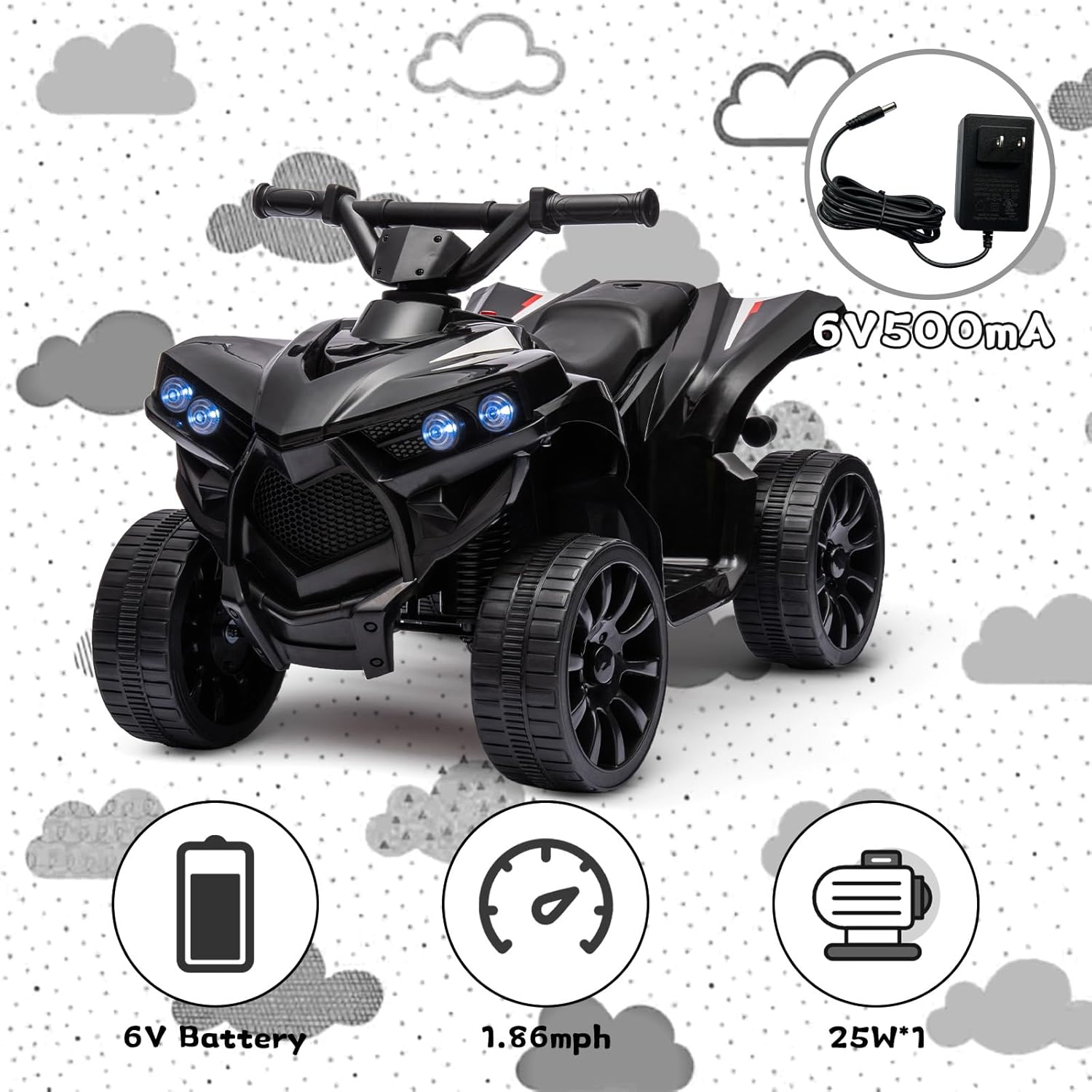 6V Ride on Toy, Kids ATV 4 Whe - Kids Toys Quad บทวิจารณ์และราคา