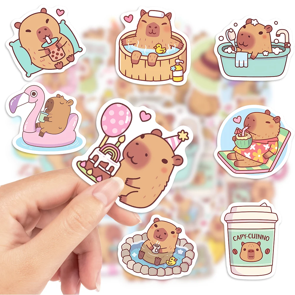 Cute Capybara Cafe Stickers Ca - Kids Toys Laptop บทวิจารณ์และราคา