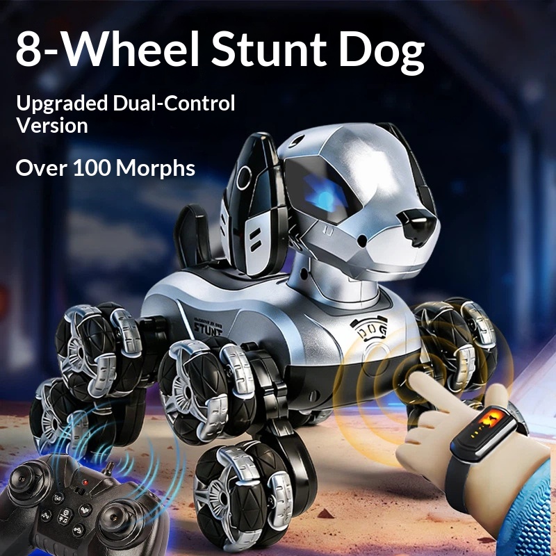 New RC Stunt Robot Dog 8 Wheel - Kids Toys Dog บทวิจารณ์และราคา