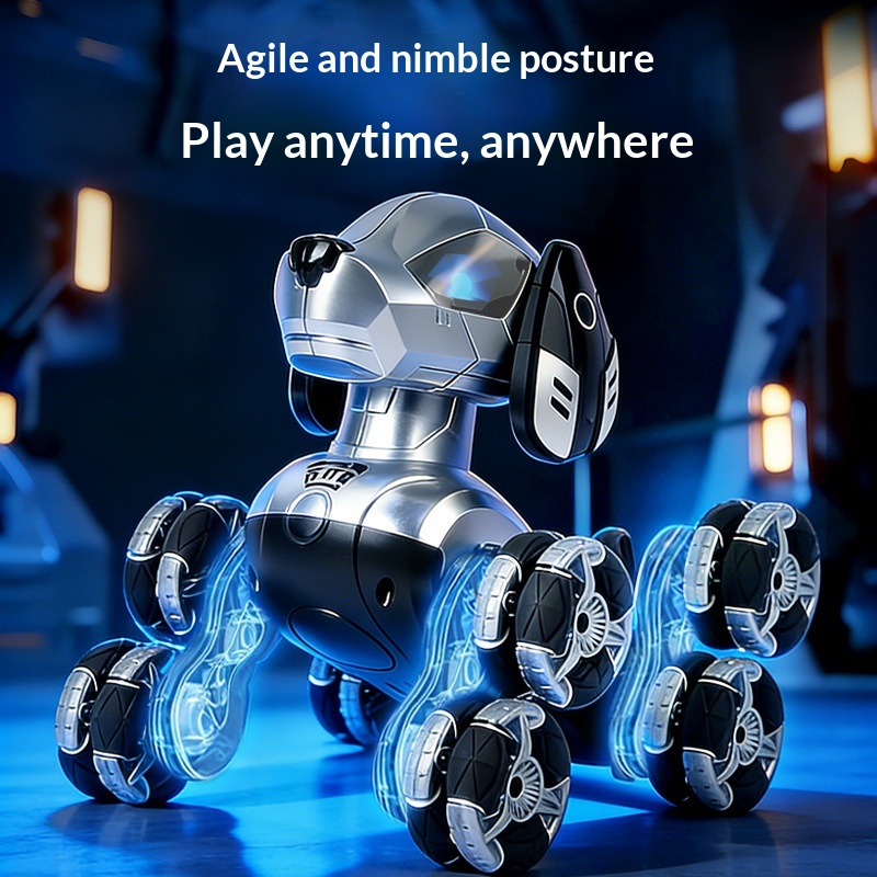 New RC Stunt Robot Dog 8 Wheel - Kids Toys Dog บทวิจารณ์และราคา