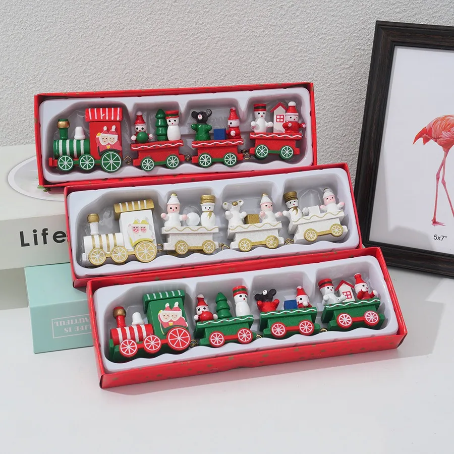 Christmas Train Painted Wooden - Top Kids Xmas Toys บทวิจารณ์และราคา