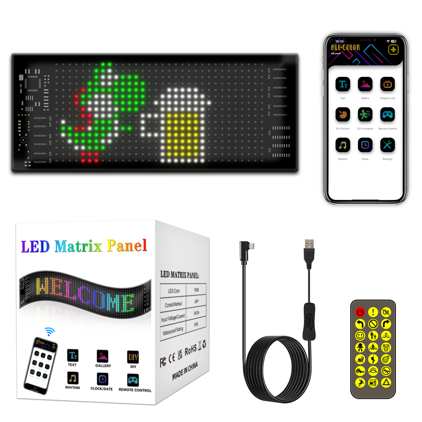 Programmable Flexible LED Sign - Remote Control Car บทวิจารณ์และราคา