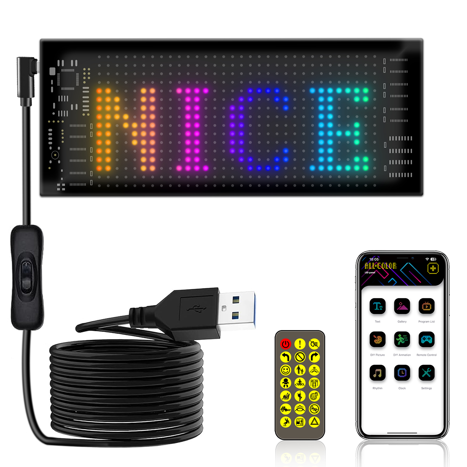 Programmable Flexible LED Sign - Remote Control Car บทวิจารณ์และราคา