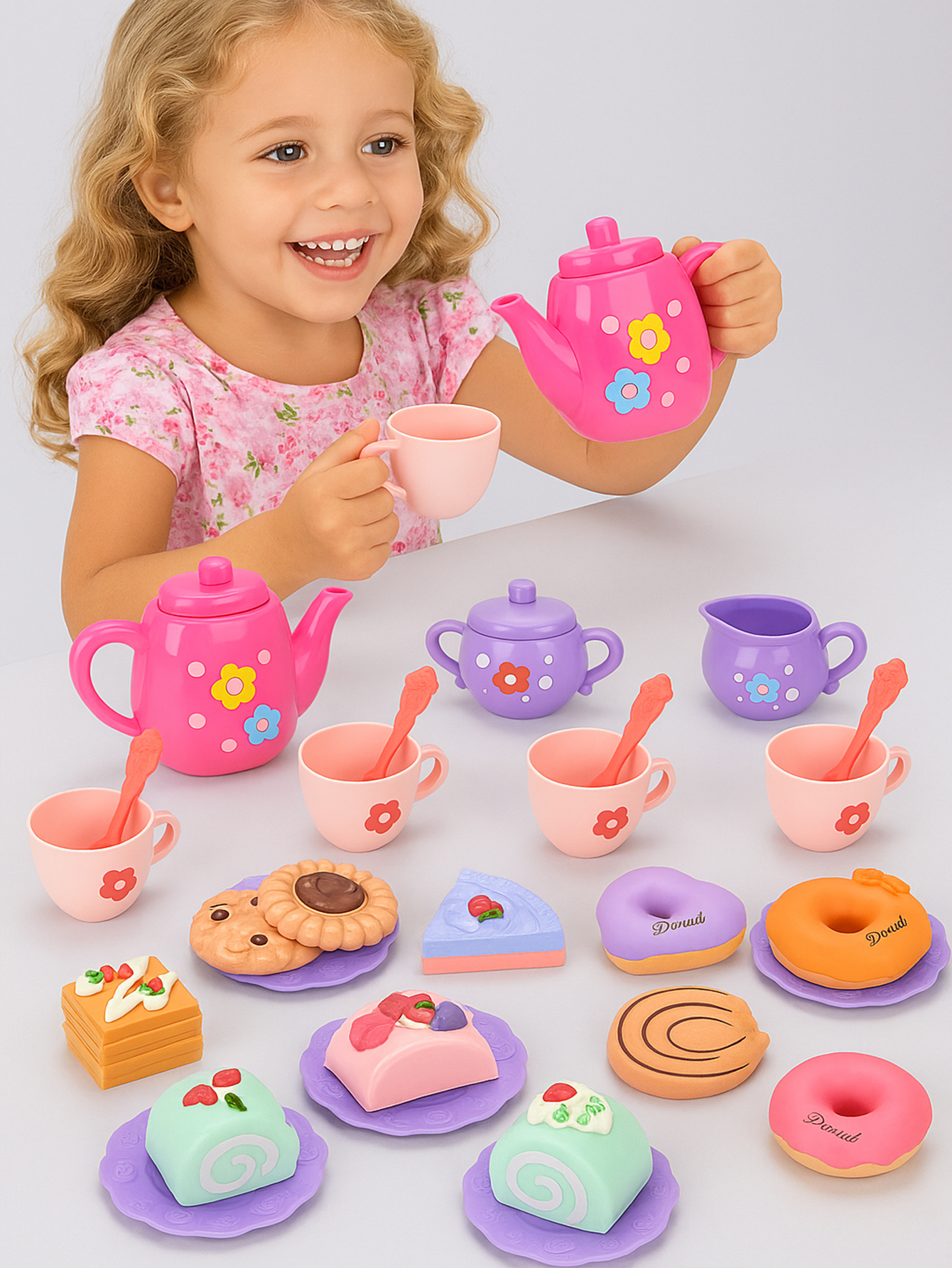 Children's tea party set 27 pc - Kids Toys Kitchen Set บทวิจารณ์และราคา
