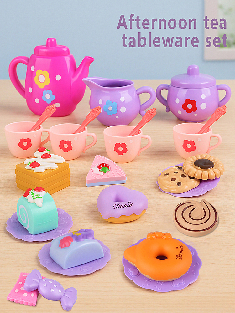 Children's tea party set 27 pc - Kids Toys Kitchen Set บทวิจารณ์และราคา