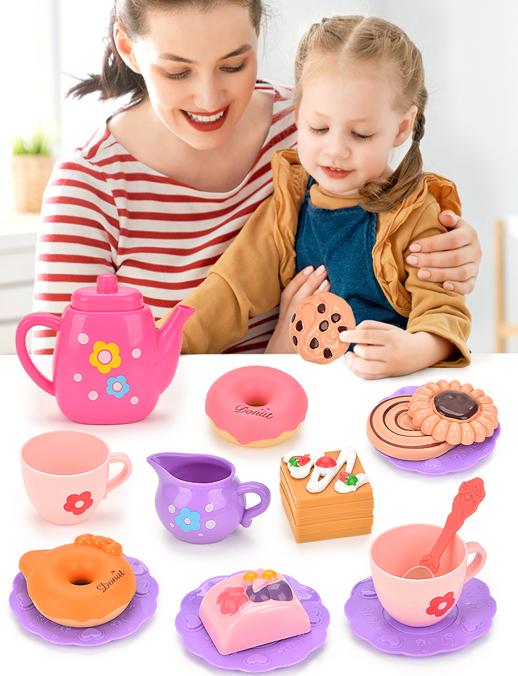 Children's tea party set 27 pc - Kids Toys Kitchen Set บทวิจารณ์และราคา