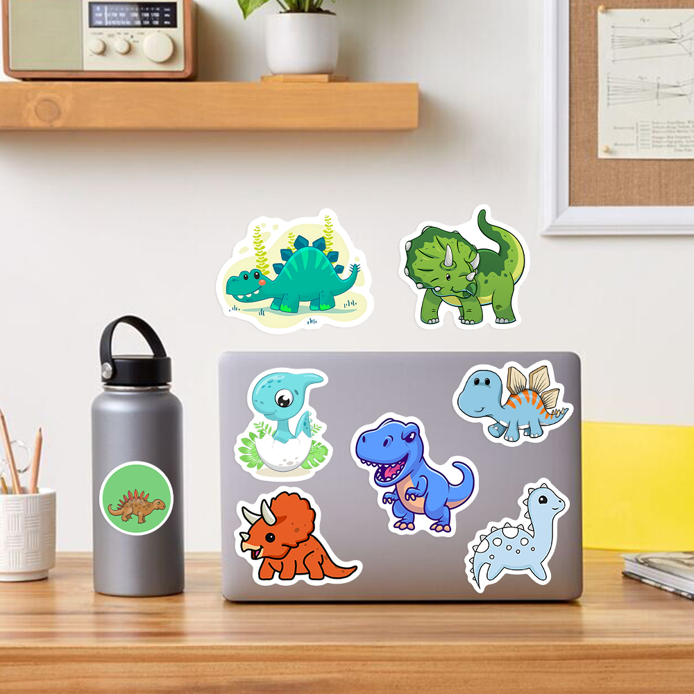 Cute Lovely dinosaur Stickers  - Kids Toys Laptop บทวิจารณ์และราคา