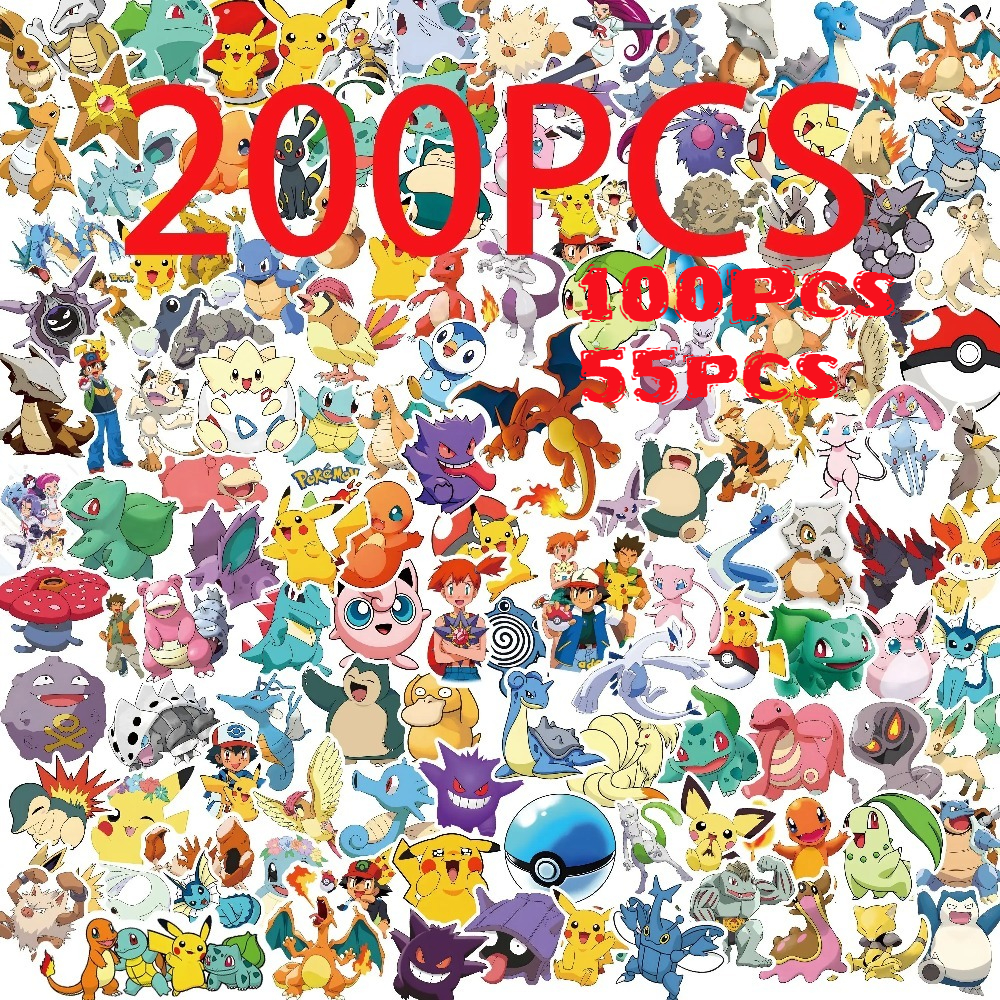 50/100pcs Pokemon Anime Sticke - Kids Toys Laptop บทวิจารณ์และราคา