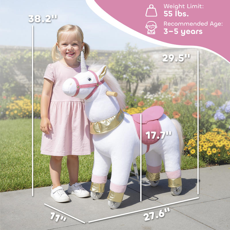 Qaba Ride on Unicorn Toy for K - Kids Toys Horse บทวิจารณ์และราคา