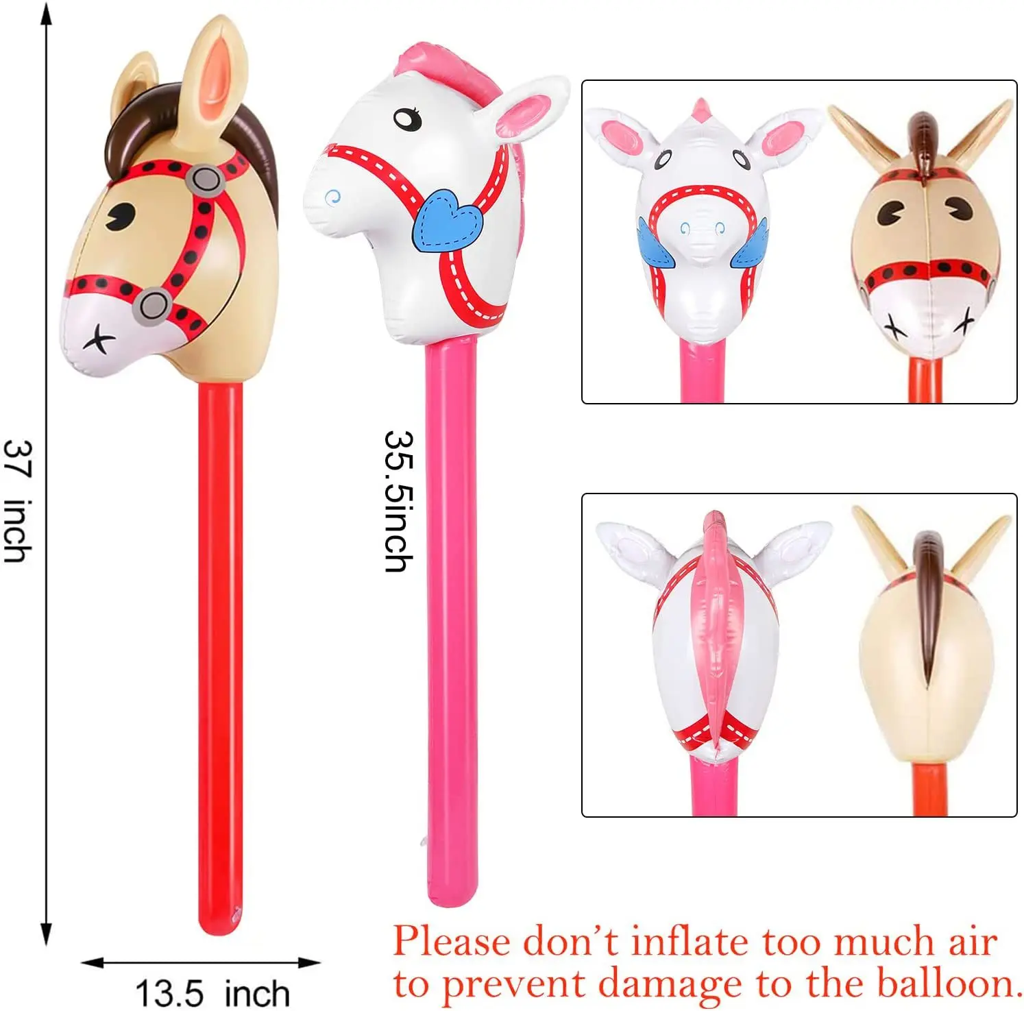 2Pcs Horse Head Stick Balloon  - Kids Toys Horse บทวิจารณ์และราคา