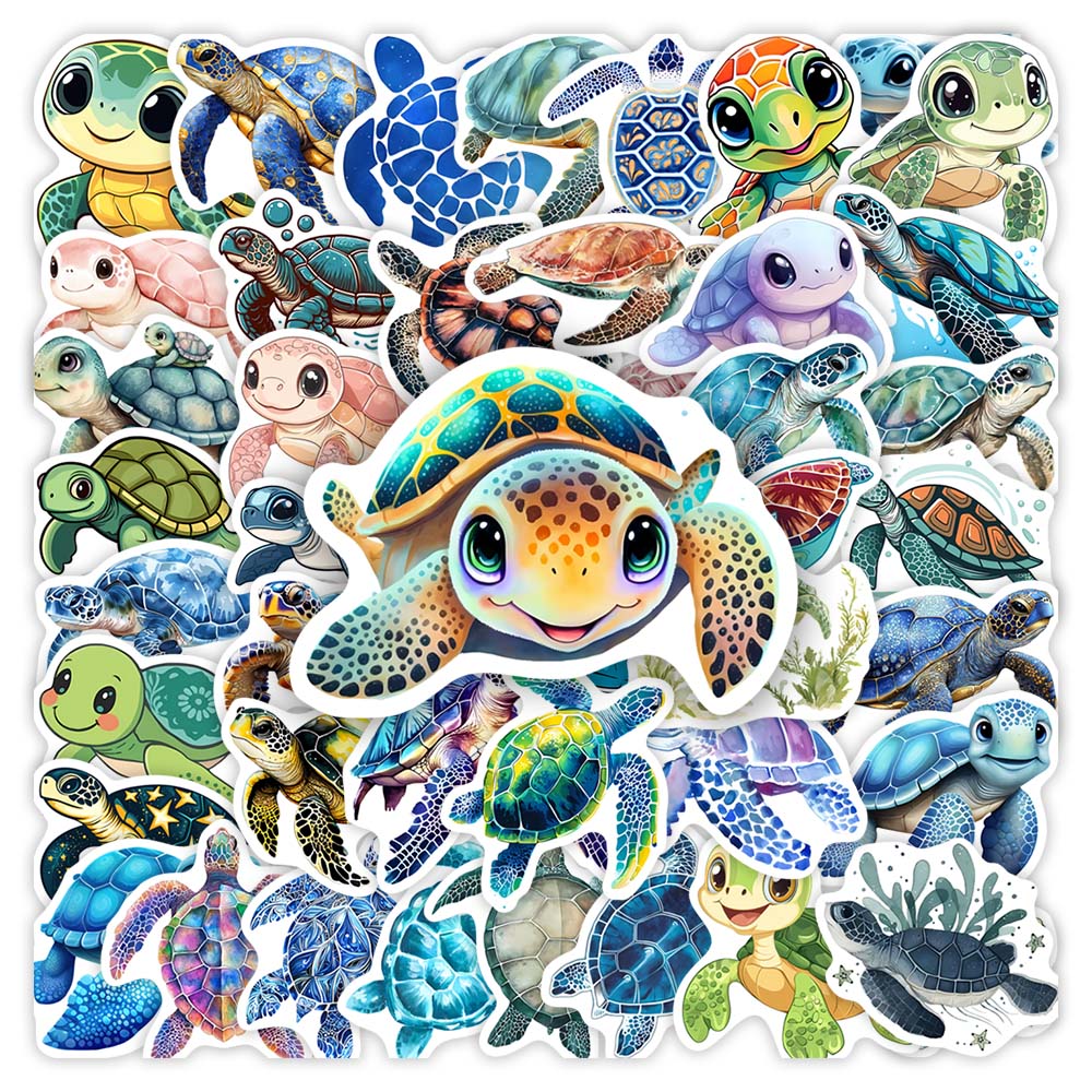 Watercolor Sea Turtle Stickers - Kids Toys Laptop บทวิจารณ์และราคา