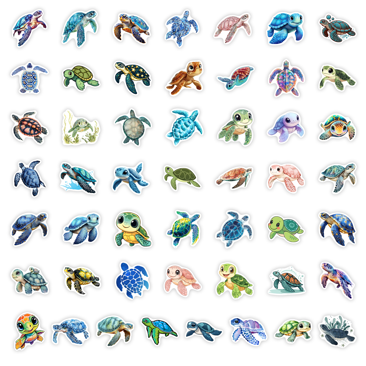 Watercolor Sea Turtle Stickers - Kids Toys Laptop บทวิจารณ์และราคา