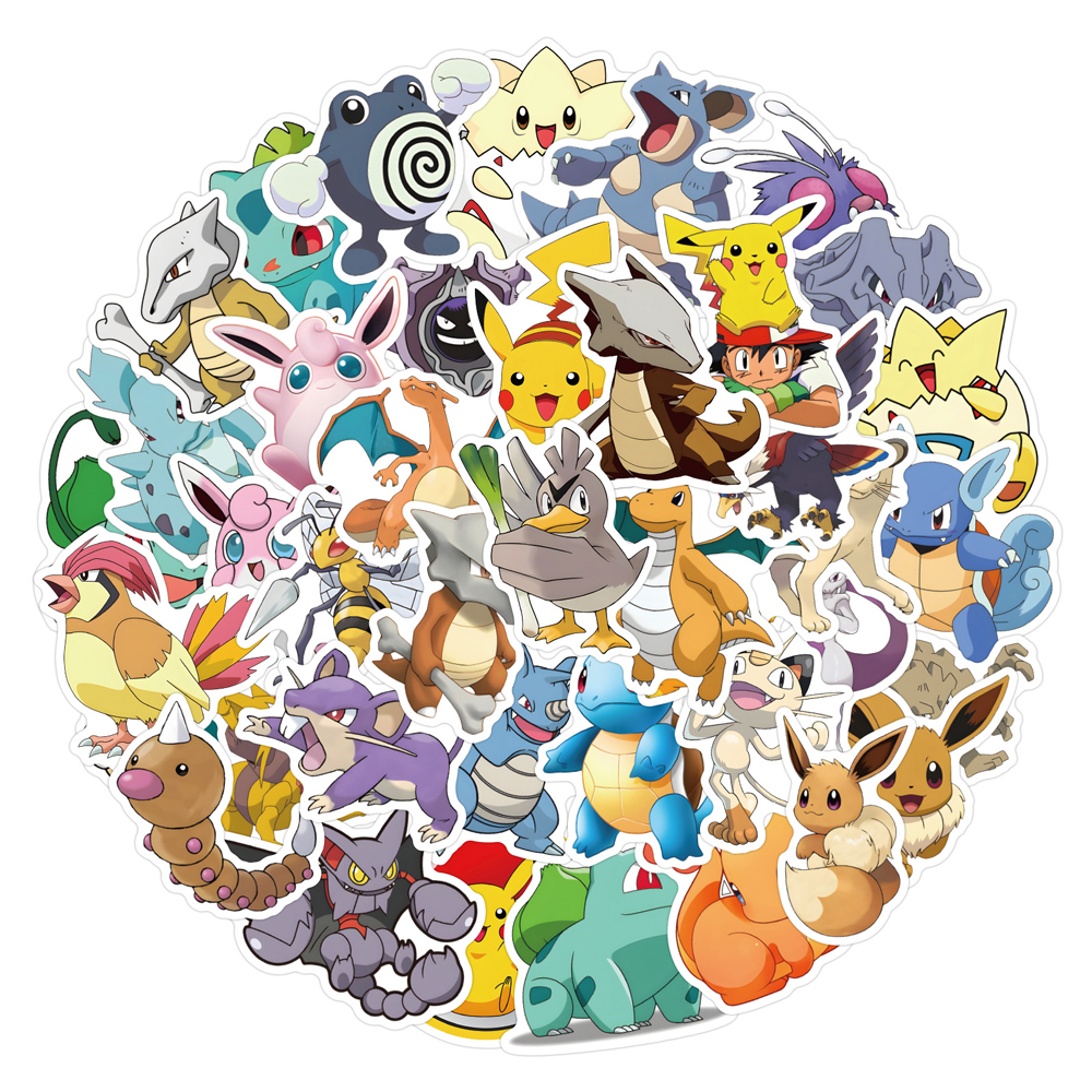 50/60pcs Cute Cartoon Anime Po - Kids Toys Laptop บทวิจารณ์และราคา