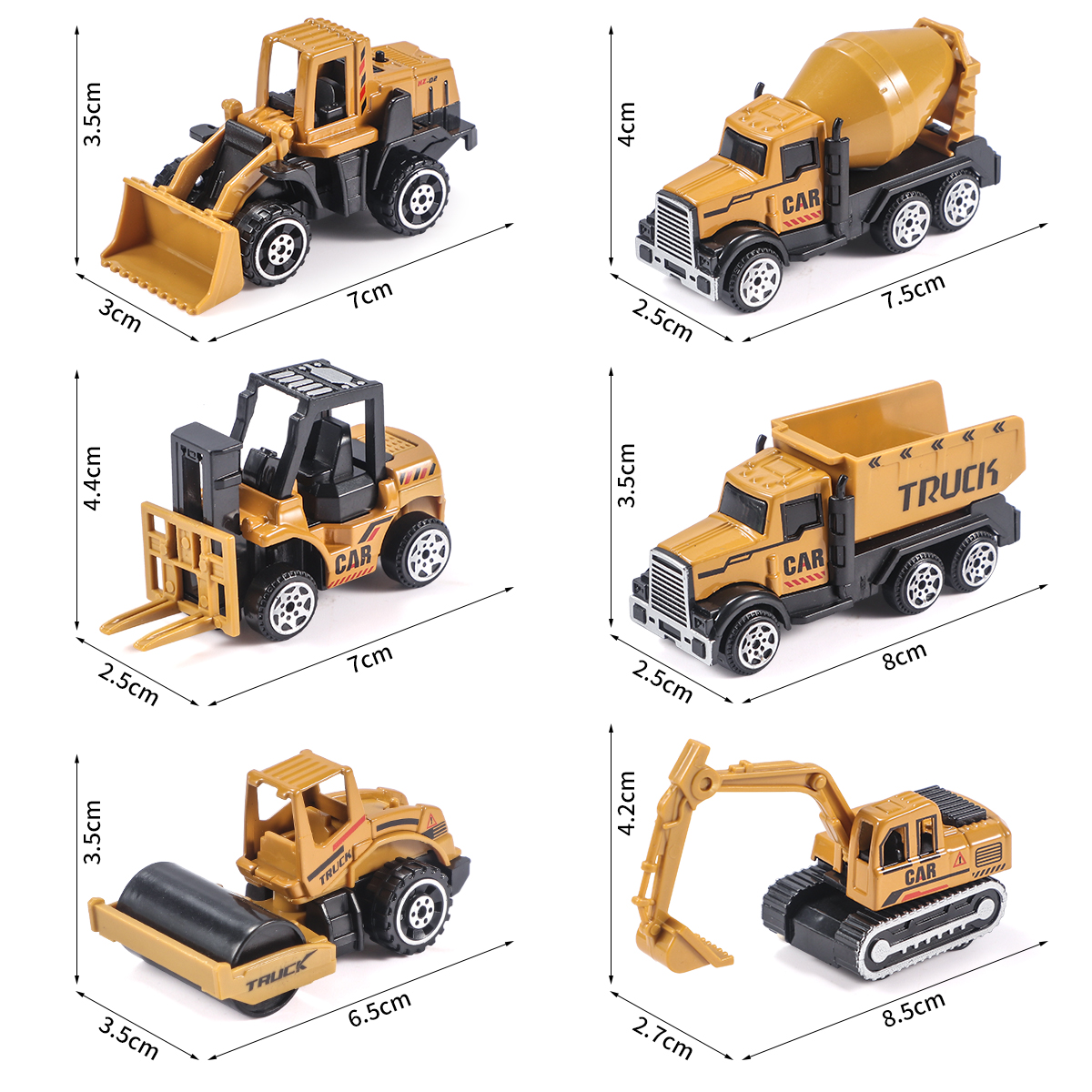 6pcs/Set Alloy Crane Truck Car - Kids Toys Jcb บทวิจารณ์และราคา